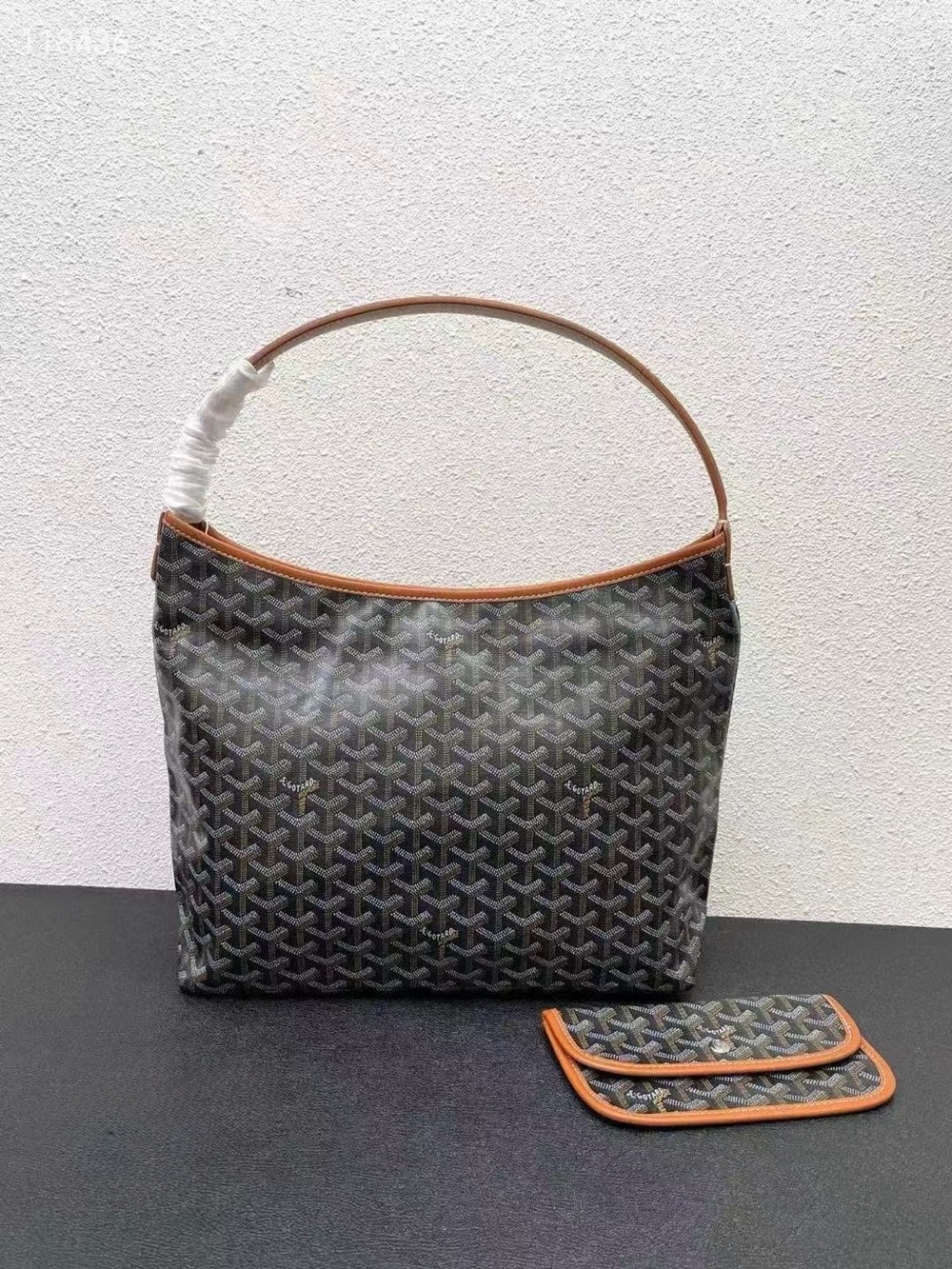 Brown Patterned Women's Shoulder Bag with Coin Pouch